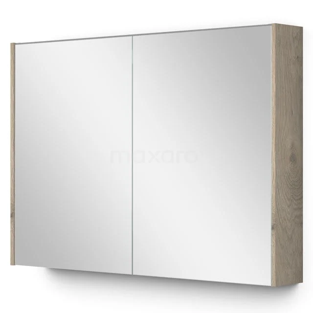 Spiegelkast Met Verlichting Modulo 100x70cm Lichtgrijs Eiken K99-1000-59009-33