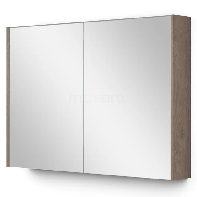 Spiegelschrank mit Beleuchtung Modulo 100x70cm mittelbraune Eiche K99-1000-59009-36 Holz-Badschrank mit doppelten Spiegeltüren, ideal für moderne Badezimmer. Kompaktes Design und robuste Konstruktion.