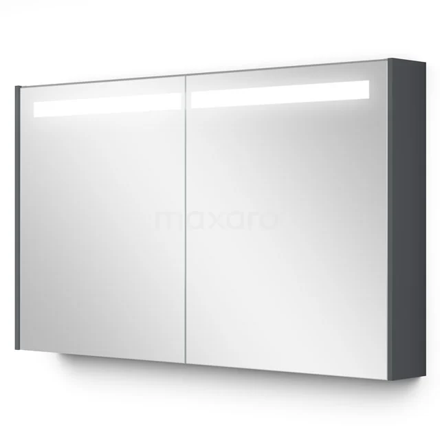 Spiegelschrank mit Beleuchtung Modulo 120x70cm Dunkelgrau K99-1200-59008-06 Moderne Spiegelschrank mit LED-Beleuchtung, zweitüriges Design, anthrazitfarbenes Gestell; ideal für stilvolle Badezimmerlagerung.