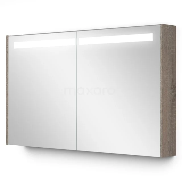 Spiegelschrank mit Beleuchtung Modulo 120x70cm Eiche K99-1200-59008-32 Spiegelschrank mit LED-Beleuchtung und Holzseiten, ideal für zusätzlichen Stauraum im modernen Badezimmer.