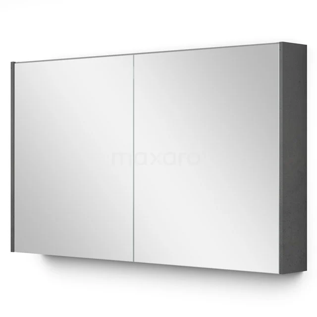 Spiegelschrank mit Beleuchtung Modulo 120x70cm Dunkelgrau Beton K99-1200-59009-51 Grauer Badezimmer Spiegelschrank mit zwei Türen, modernes Design, ideal für Stauraum und Spiegelgebrauch im Badezimmer.
