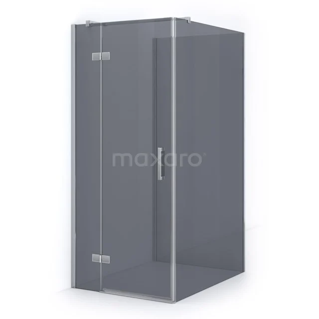 Glas Duschkabine mit Eckeinstieg, klarem Sicherheitsglas und Edelstahl-Scharniere, ideal für ein modernes Badezimmer.