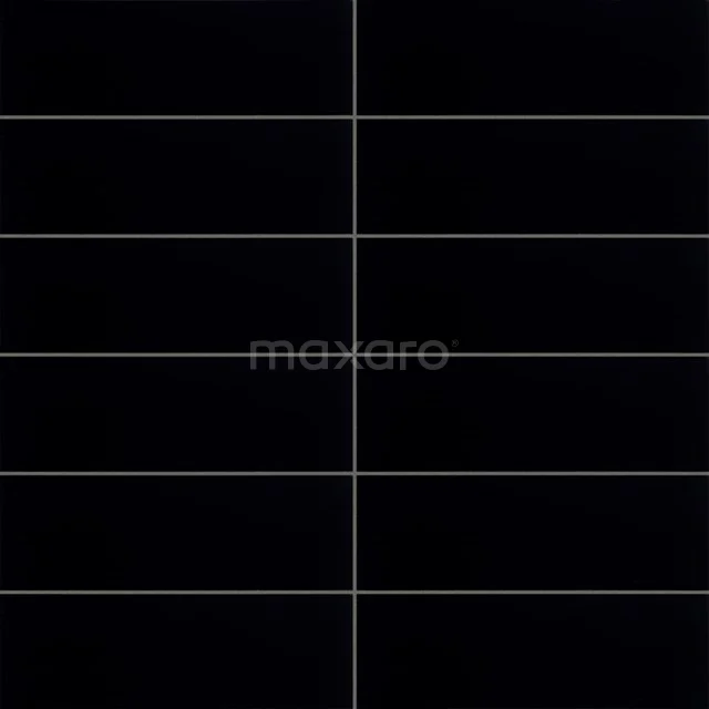 Wandfliese Century Matt Schwarz 10x30cm Uni Schwarz 501-120105 Schwarze keramische Wandfliese mit glänzender Oberfläche, ideal für einen modernen Badezimmerstil.