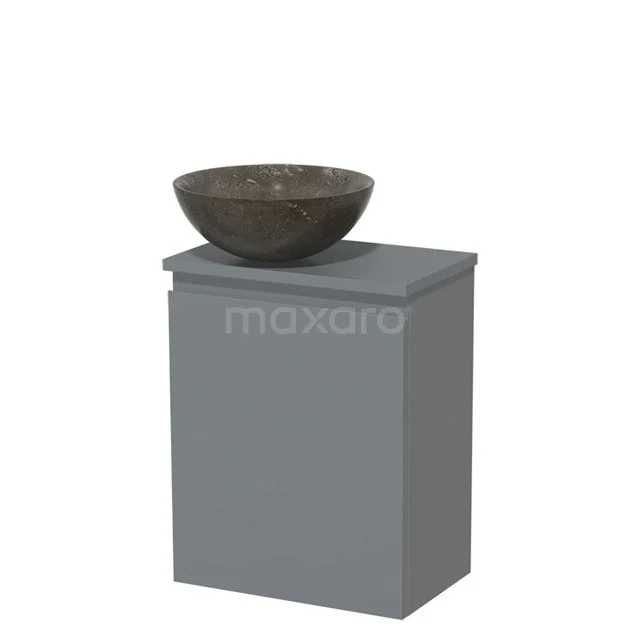 Bathroom cabinet in grey with ceramic countertop wash basin, modern design, ideal for stylish and functional bathroom design.