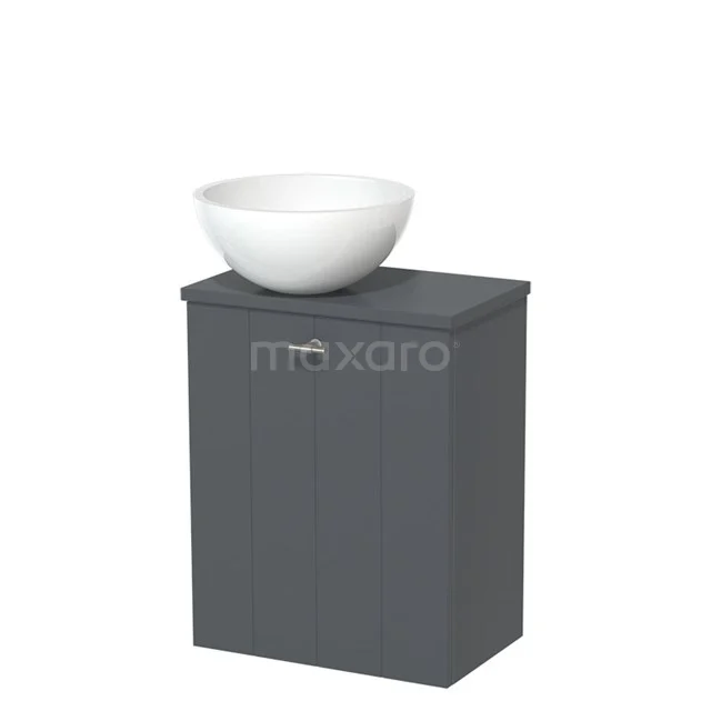 Toiletmeubel met Waskom Mineraalmarmer Glanzend Modulo Donkergrijs 41 cm TMK10-00226