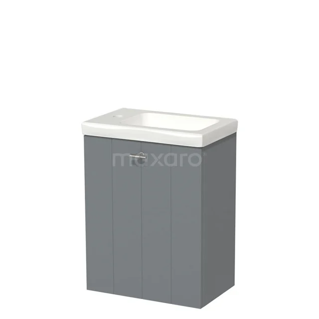 Modulo Pico Toiletmeubel met wastafel | 40 cm Middengrijs Lamel front Keramiek TMW10-00031