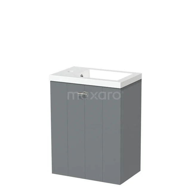 Modulo Pico Toiletmeubel met wastafel | 40 cm Middengrijs Lamel front Mineraalmarmer TMW10-00036
