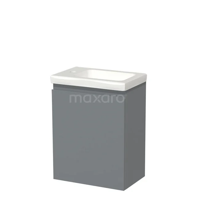 Modulo Pico Toiletmeubel met wastafel | 40 cm Middengrijs Greeploos front Keramiek TMW10-00037