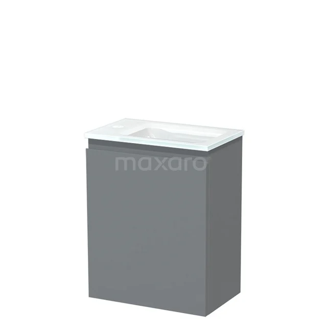 Modulo Pico Toiletmeubel met wastafel | 40 cm Middengrijs Greeploos front Glas TMW10-00040