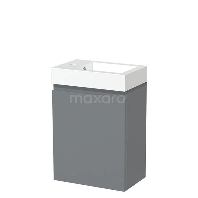 Modulo Pico Toiletmeubel met wastafel | 40 cm Middengrijs Greeploos front Mineraalmarmer TMW10-00041