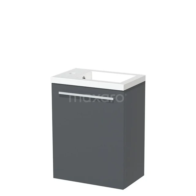 Toiletmeubel met Wastafel Mineraalmarmer Glanzend Modulo Donkergrijs 40 cm TMW10-00198