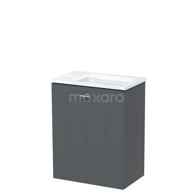 Modulo Pico Toiletmeubel met wastafel | 40 cm Donkergrijs Lamel front Glas TMW10-00202
