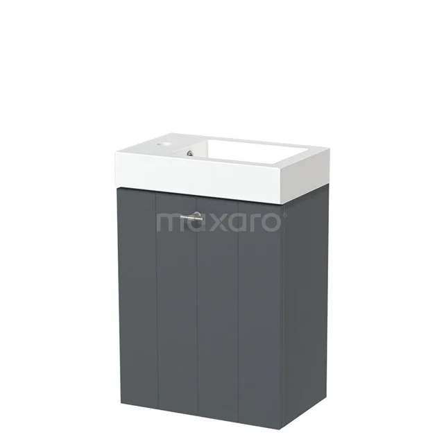 Modulo Pico Toiletmeubel met wastafel | 40 cm Donkergrijs Lamel front Mineraalmarmer TMW10-00203