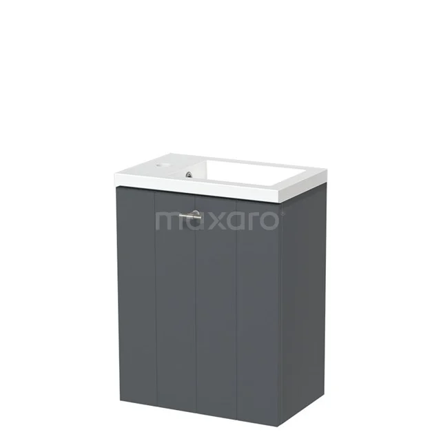 Toiletmeubel met Wastafel Mineraalmarmer Glanzend Modulo Donkergrijs 40 cm TMW10-00204