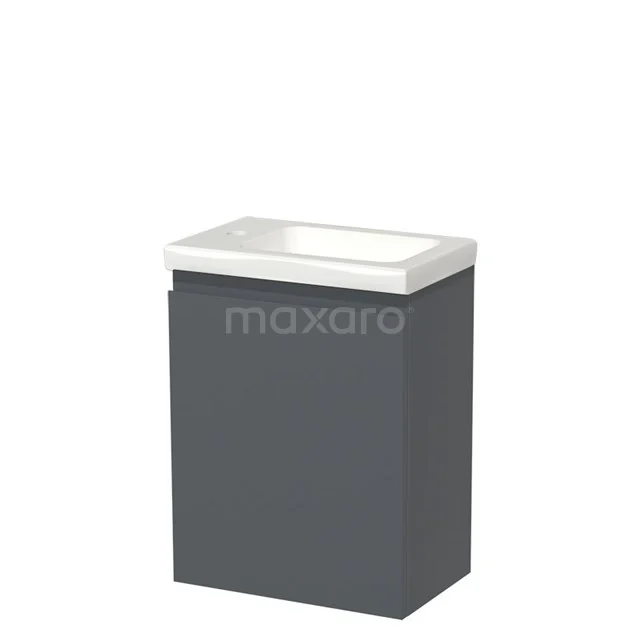 Modulo Pico Toiletmeubel met wastafel | 40 cm Donkergrijs Greeploos front Keramiek TMW10-00205