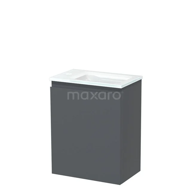 Modulo Pico Toiletmeubel met wastafel | 40 cm Donkergrijs Greeploos front Glas TMW10-00208