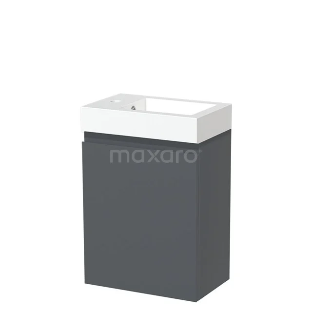 Toiletmeubel met Wastafel Mineraalmarmer Glanzend Modulo Donkergrijs 40 cm TMW10-00209