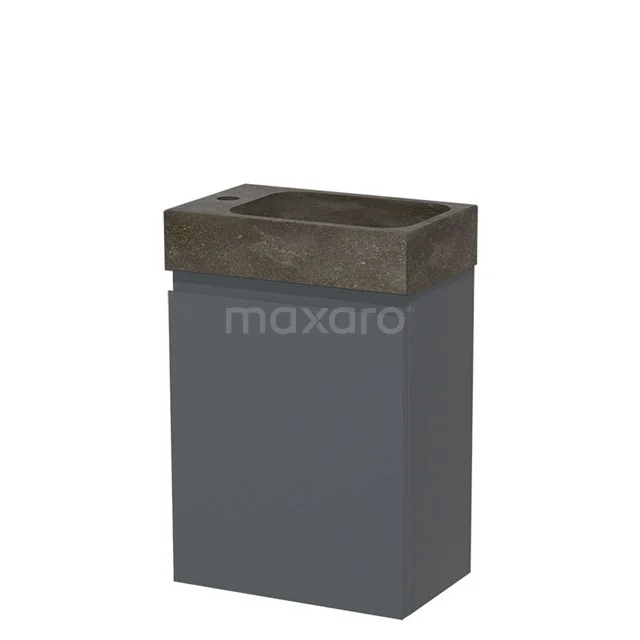 Modulo Pico Toilet unit with basin | 40 cm Dark grey Handleless front Natural stone TMW10-00212