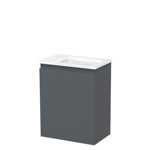 Modulo Pico Toiletmeubel met wastafel | 40 cm Donkergrijs Greeploos front Glas TMW10-00214