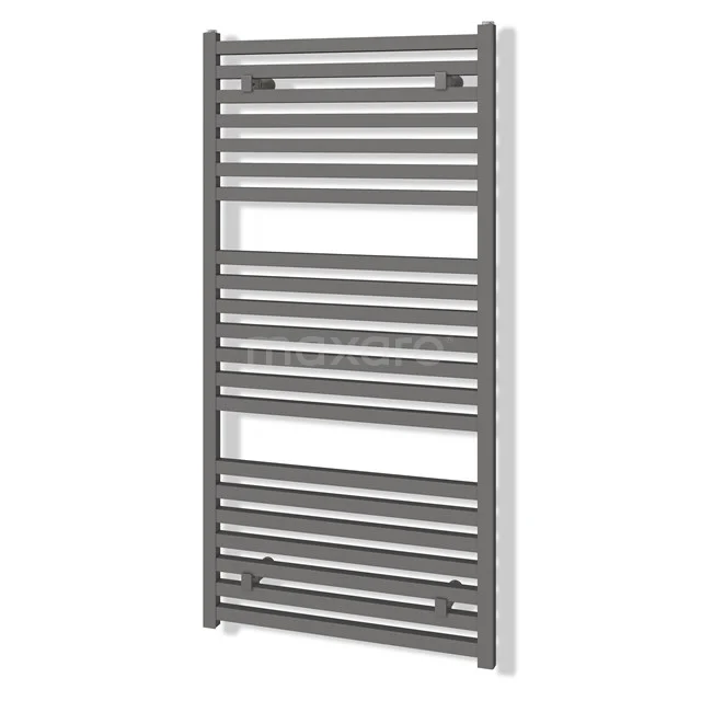 Aluminium Handtuchheizkörper Zeus Hellgrau Metallic 1160 Watt 60x120cm Vertikal DR57_0612RLN Grauer Handtuchheizkörper mit horizontalen Streben, ideal für Wärme und Stil in modernen Bädern.