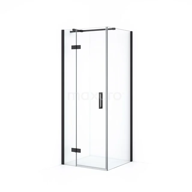 Diamond Shower enclosure | 80x80 cm Black chrome Clear glass Pivot door Square CDB213508310BCN