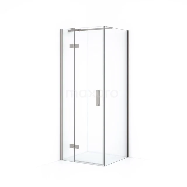 Duschkabine Diamond 80x70cm aus klarem Sicherheitsglas Gebürstetem Edelstahl CDB213507310BR Glasene quadratische Duschkabine mit chromatischen Rändern und Scharnier Tür, ideal für ein modernes Badezimmer.