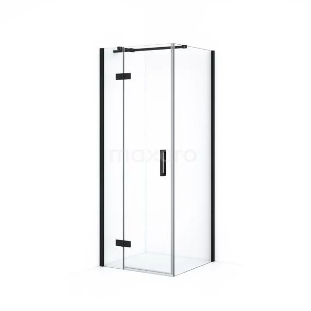Diamond Shower enclosure | 80x80 cm Matte black Clear glass Pivot door Square CDB213508310MB