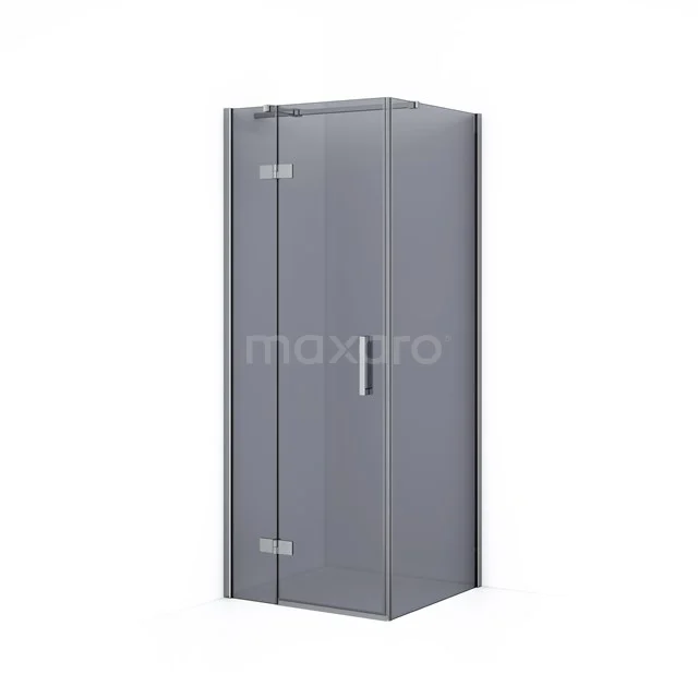 Diamond Shower enclosure | 80x80 cm Chrome Smoke glass Pivot door Square CDB213508311C