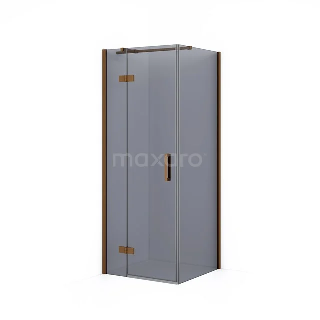 Diamond Shower enclosure | 80x80 cm Copper Smoke glass Pivot door Square CDB213508311KP