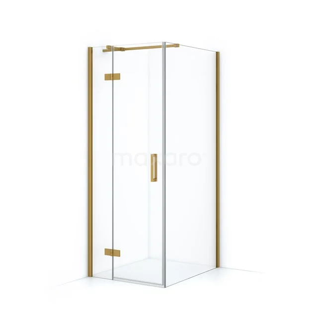 Diamond Douchecabine | 100x80 cm Goud Helder glas Draaideur Rechthoek CDB213510310GGN