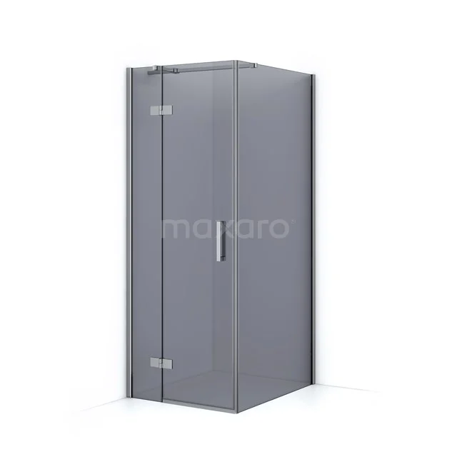Diamond Shower enclosure | 90x80 cm Chrome Smoke glass Pivot door Rectangle CDB213509311C
