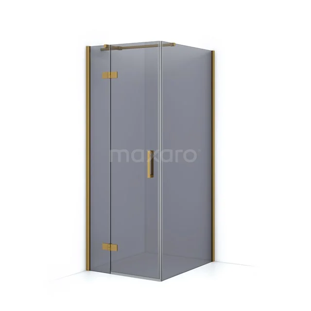 Diamond Douchecabine | 90x80 cm Goud Rookglas Draaideur Rechthoek CDB213509311GG
