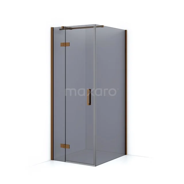 Diamond Shower enclosure | 90x80 cm Copper Smoke glass Pivot door Rectangle CDB213509311KP
