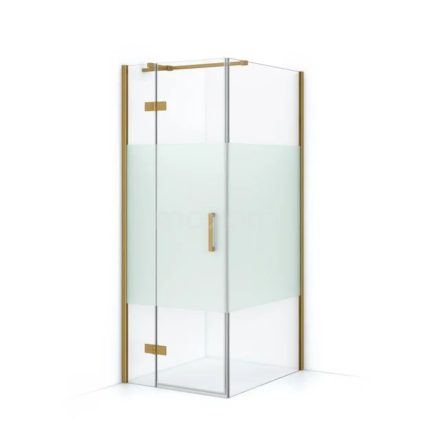 Diamond Shower enclosure | 90x80 cm Gold Clear with matt strip Pivot door Rectangle CDB213509313GGN