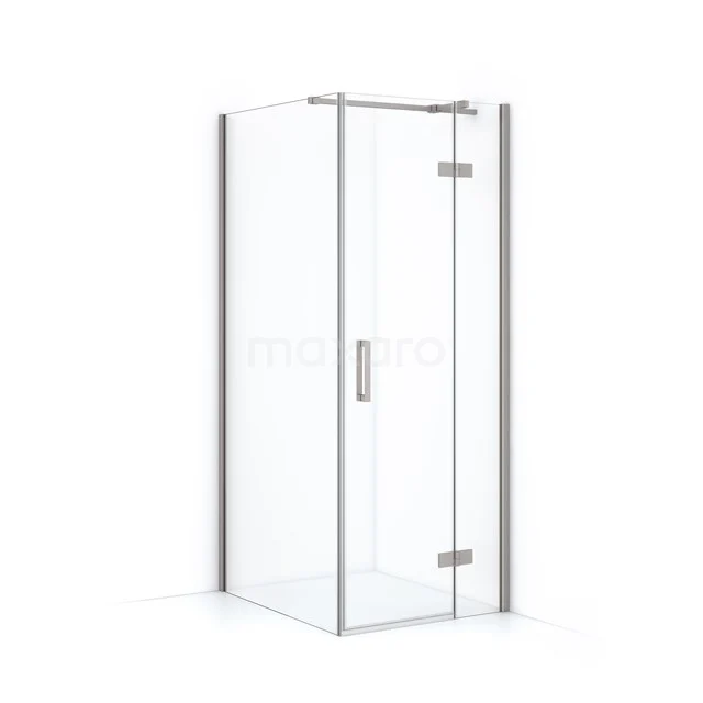 Diamond Shower cabin | 100x80 cm Stainless steel Clear glass Pivot door Rectangle CDB223510310BR Shower enclosure with corner entry, stainless steel profiles, modern design and perfect addition to any bathroom.