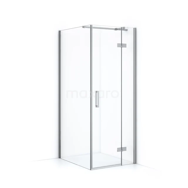 Glass shower enclosure with sliding door, corner model, transparent safety glass, aluminium profiles, ideal for modern bathrooms.