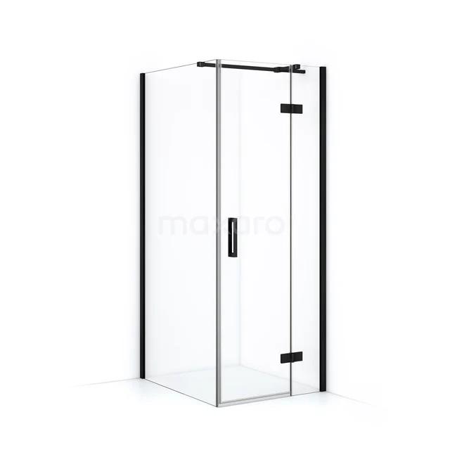 Diamond Shower enclosure | 100x70 cm Matte black Clear glass Pivot door Rectangle CDB224607310MB
