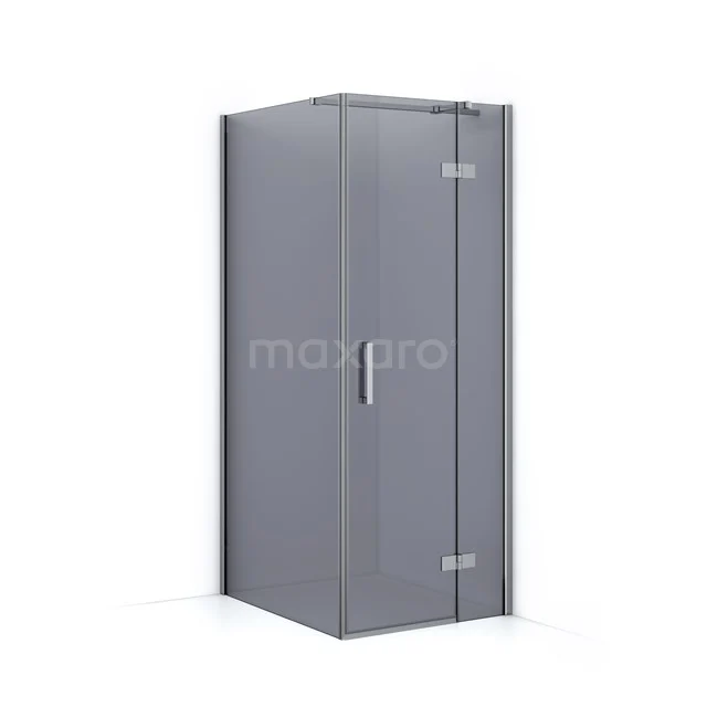 Diamond Shower enclosure | 100x80 cm Chrome Smoke glass Pivot door Rectangle CDB223510311C