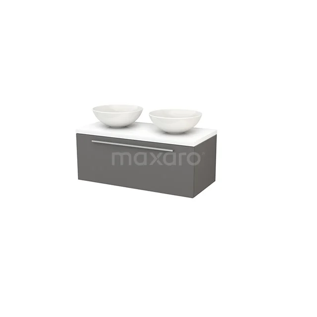 Modulo+ Plato Vanity units for countertop basin | 100 cm Basalt Flat ...