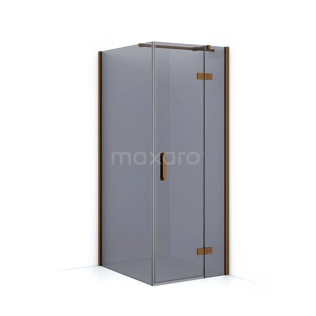 Diamond Shower enclosure | 100x80 cm Copper Smoke glass Pivot door Rectangle CDB223510311KP