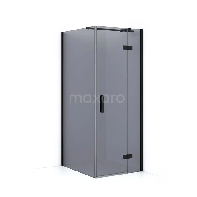 Diamond Shower enclosure | 100x80 cm Matte black Smoke glass Pivot door Rectangle CDB223510311MB