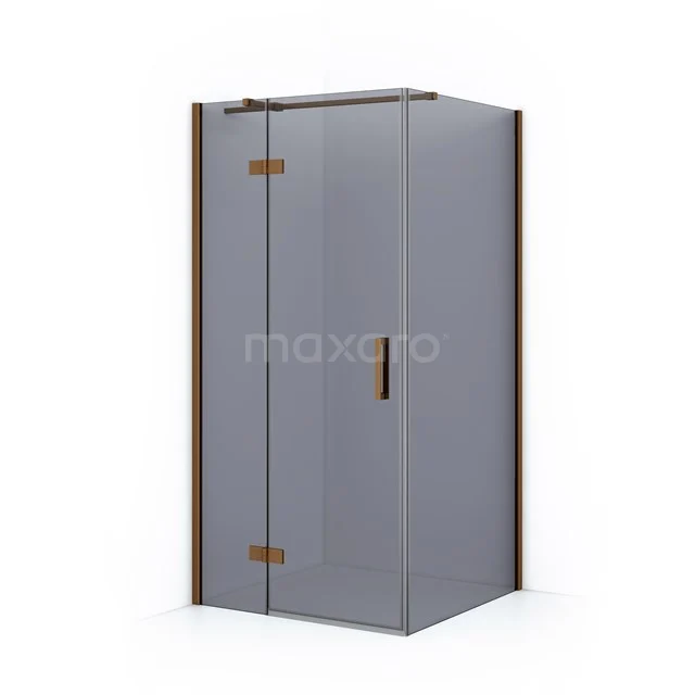 Diamond Shower enclosure | 90x90 cm Copper Smoke glass Pivot door Square CDB213609311KP