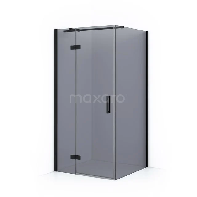Diamond Douchecabine | 90x80 cm Mat zwart Rookglas Draaideur Rechthoek CDB214508311MB
