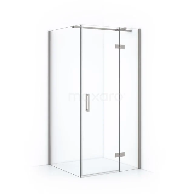 Duschkabine Diamant 90x80cm Klares Sicherheitsglas Gebürsteter Edelstahl CDB223608310BR Moderne Glaskabine mit chromatischen Akzenten, Eckdesign und Drehtür, perfekt für ein stilvolles Badezimmer.