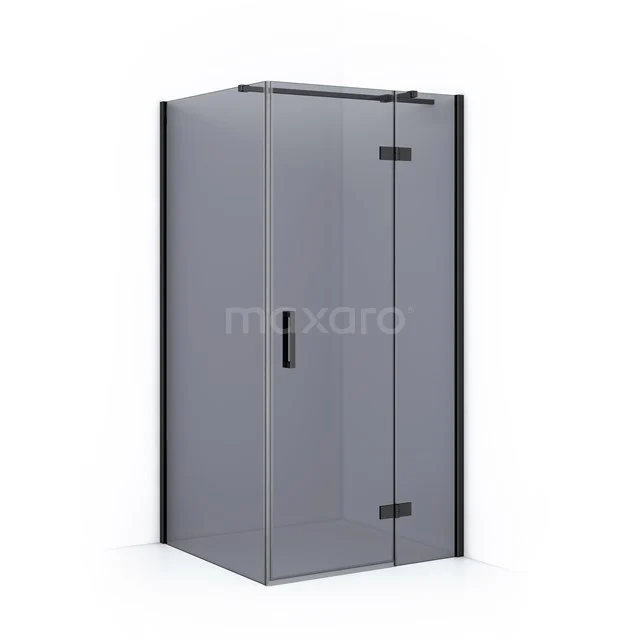 Diamond Duschkabine | 100x80 cm Schwarzchrom Drehtür Rechteck CDB224608311BCN Graue Ecke Duschkabine mit matt Glas, schwarz Aluminium Rahmen und Drehtür; modern und ideal für einen stilvollen Badezimmer.