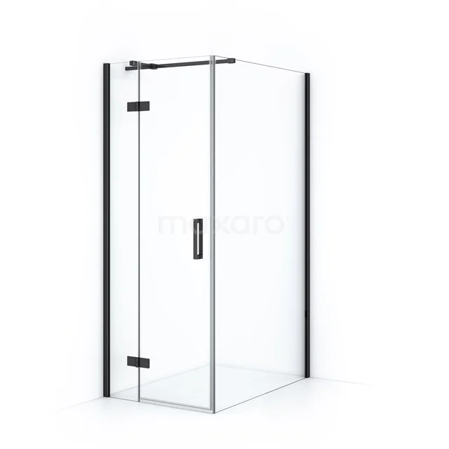 Diamond Shower enclosure | 110x80 cm Black chrome Clear glass Pivot door Rectangle CDB213511310BCN
