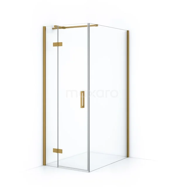Diamond Shower enclosure | 120x80 cm Gold Clear glass Pivot door Rectangle CDB213512310GG Angular glass shower enclosure with gold accents, modern design, ideal for stylish bathroom design.