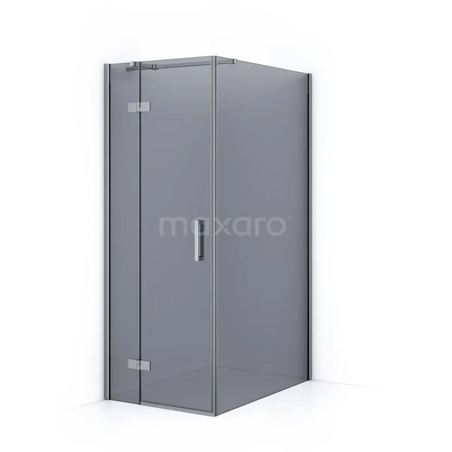 Diamond Shower enclosure | 120x80 cm Chrome Smoke glass Pivot door Rectangle CDB213512311C