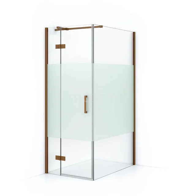 Diamond Shower enclosure | 110x80 cm Copper Clear with matt strip Pivot door Rectangle CDB213511313KP