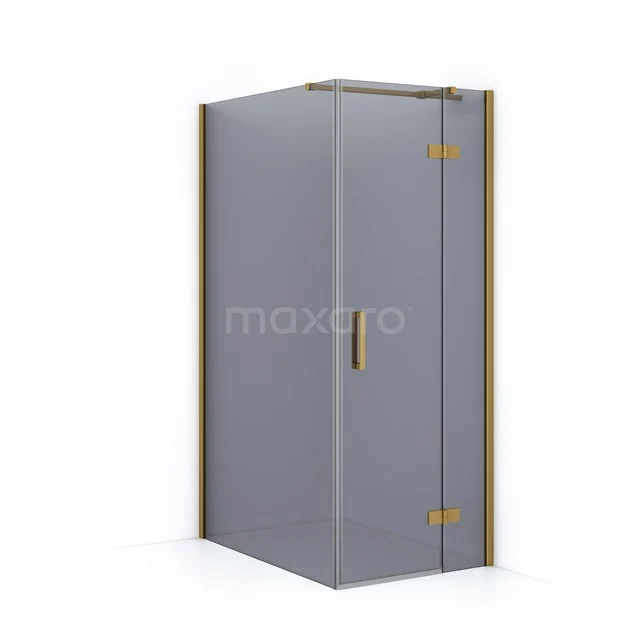 Diamond Shower enclosure | 120x80 cm Gold Smoke glass Pivot door Rectangle CDB223512311GGN
